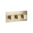 JTP Concealed Shower Valve JTP HIX 3 Outlet, 3 Handle Horizontal Thermostatic Concealed Shower Valve - Brushed Brass