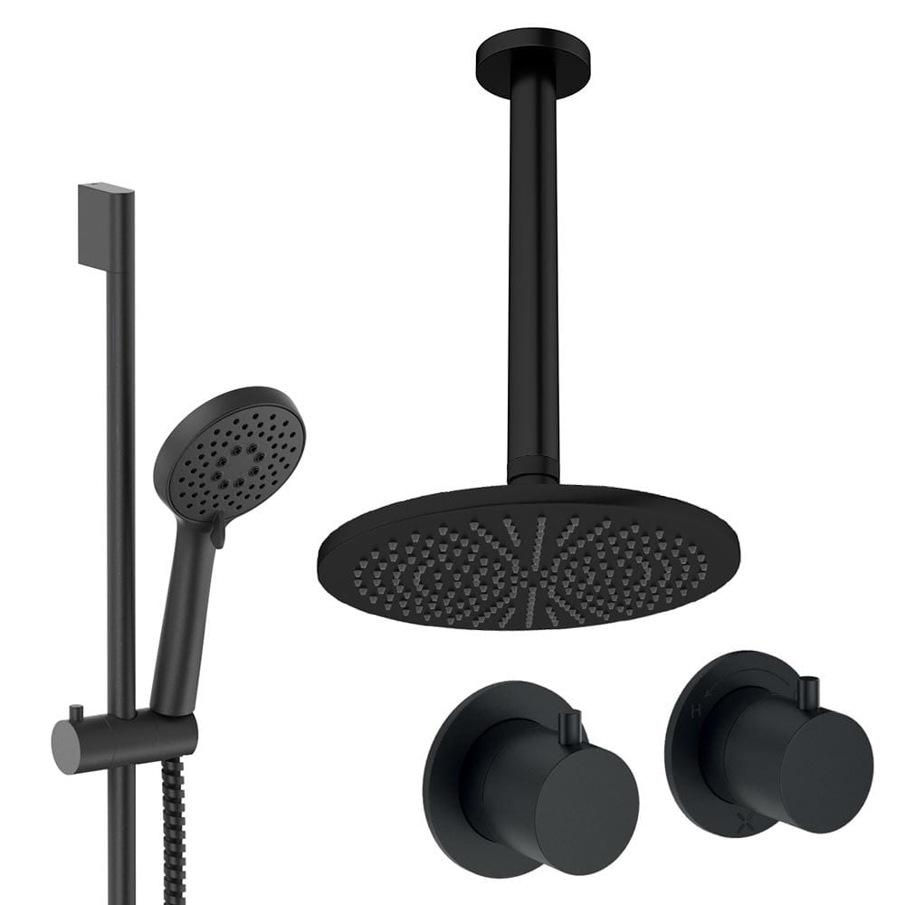 UK Bathroom Store Concealed Shower Set Crosswater Module Shower Set 2 with Riser Rail Kit and Overhead Shower