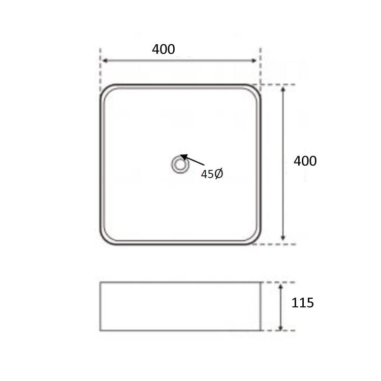 Crosswater Countertop Basin Crosswater Calpe 400mm Square Countertop Basin