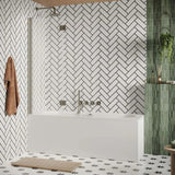 Crosswater Bath Screen Brushed Nickel Crosswater Asura 8mm Fully Folding Bath Screen
