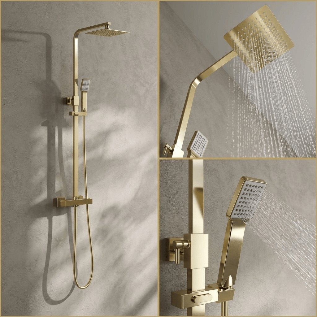 Aquarius Bathrooms Exposed Shower Set Aquarius Zacha Square Exposed Shower Valve Set with Shower Head and Handset