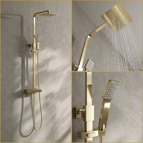 Aquarius Bathrooms Exposed Shower Set Aquarius Zacha Square Exposed Shower Valve Set with Shower Head and Handset