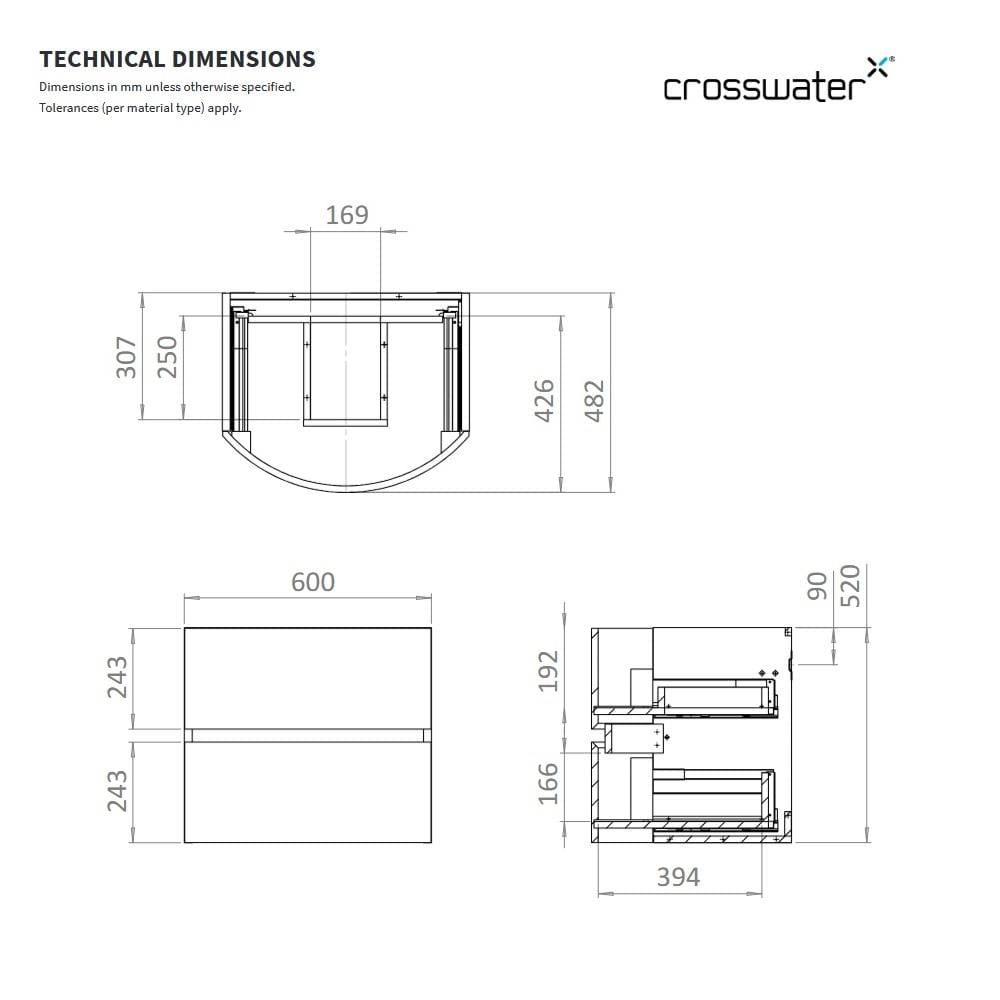Crosswater Wall Mounted Vanity Unit Crosswater Svelte Wall Hung Vanity Unit with Basin