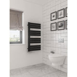 Eastbrook Designer Towel Rail 1150 x 600 / Central Heating Eastbrook Helmsley Straight Vertical Designer Towel Rail in Matt Black