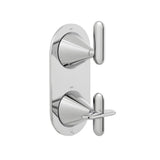 VADO Concealed Shower Valve Vado Tablet Arrondi 1 Outlet, 2 Handle Concealed Thermostatic Shower Valve in Chrome