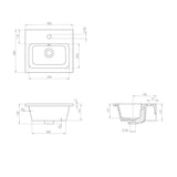 Saneux Cloakroom Vanity Unit Saneux Monument 400mm Wall Mounted One Door Vanity Unit with Basin