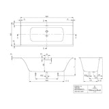 Villeroy & Boch Double Ended Bath Villeroy & Boch Subway 3.0 Double Ended Quaryl Bath with SilentFlow