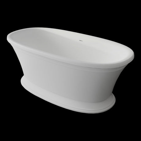 Aquarius Modern Freestanding Bath Aquarius Como Freestanding Stone Bath in Gloss White - 1672 x 830mm