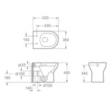 Imex Back To Wall Toilet Imex Ronda Rimless Back to Wall Toilet with Soft Close Seat