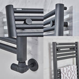 Tissino Ladder Rails Tissino Hugo2 Towel Radiator - 812 x 500mm - Anthracite - Central Heating