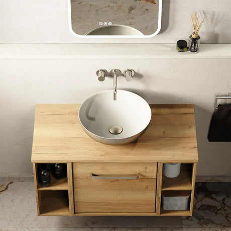Crosswater Countertop Basin Brushed Nickel Crosswater Circus 400mm Round Countertop Basin