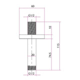 Imex Fixed Shower Arm Imex Round 75mm Ceiling Mounted Shower Arm