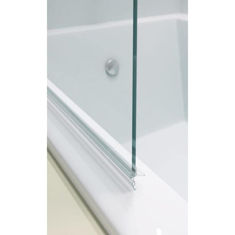 Merlyn Bath Screen Merlyn Single Square Bathscreen with Towel Rail with HydraSEAL Technology