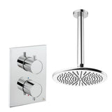 UK Bathroom Store Concealed Shower Set Chrome / Ceiling Arm / 300mm Crosswater Crossbox Shower Set 1 - 1 Outlet with Fixed Overhead Shower