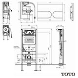 Toto Wall Hung WC Frame Toto Washlet Wall Mounted Frame and Cistern with Auto Flush Capability and Flush Plate