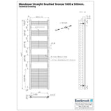Eastbrook Ladder Rail Eastbrook Wendover Straight Heated Towel Rail in Brushed Gunmetal