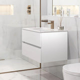 Villeroy & Boch Wall Mounted Vanity Unit Satin White Villeroy & Boch Arto Wall Mounted 600mm Two Drawer Vanity Unit with Basin