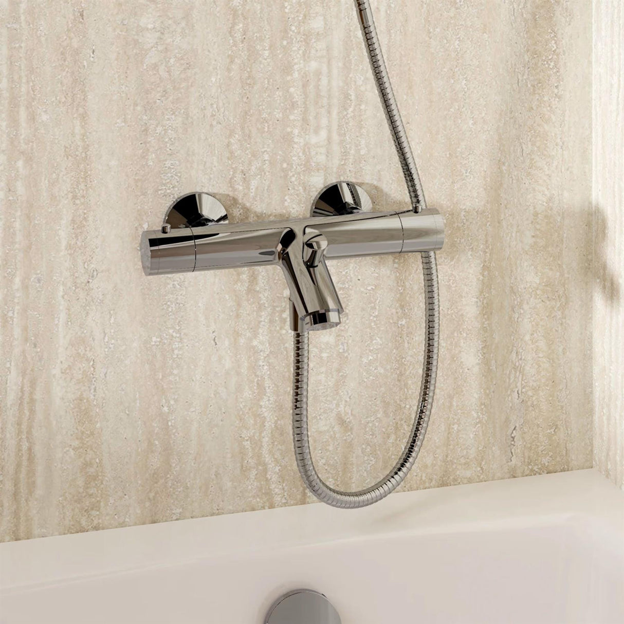 Crosswater Bath Shower Mixer Crosswater Kai Exposed Kai Thermostatic Bath Shower Mixer in Chrome