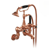 Vado Bath Shower Mixer Brushed Bronze/Black Booth & Co. Axbridge Crosshead Wall Mounted Bath Shower Mixer with Traditional Shower Handset