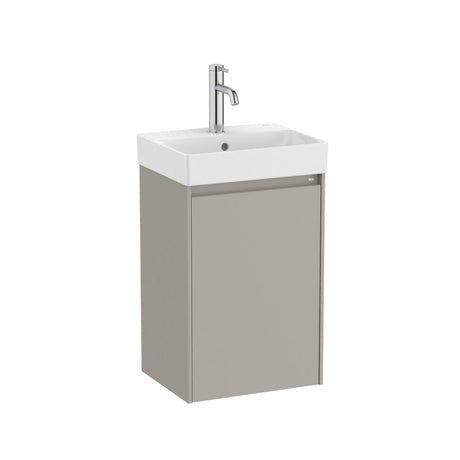 Roca Cloakroom Vanity Unit Roca Ona Compact 400mm Wall Mounted One Door Vanity Unit with Basin