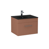 Imex Wall Mounted Vanity Unit Terracotta / Black Imex Croma Wall Mounted Single Drawer 600mm Vanity Unit with 1 Tap Hole Basin