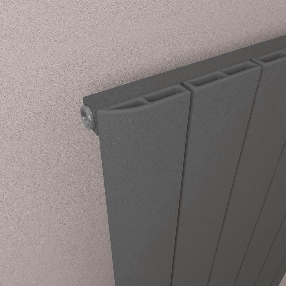 Eastbrook Panel Radiator Eastbrook Peretti Straight Vertical Aluminium Radiator in Matt Anthracite