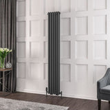 Eastbrook 1800 x 293 / Central Heating Eastbrook Rivassa Traditional 3 Column Radiator in Matt Anthracite