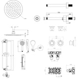 UK Bathroom Store Concealed Shower Set Crosswater Module Shower Set 2 with Riser Rail Kit and Overhead Shower