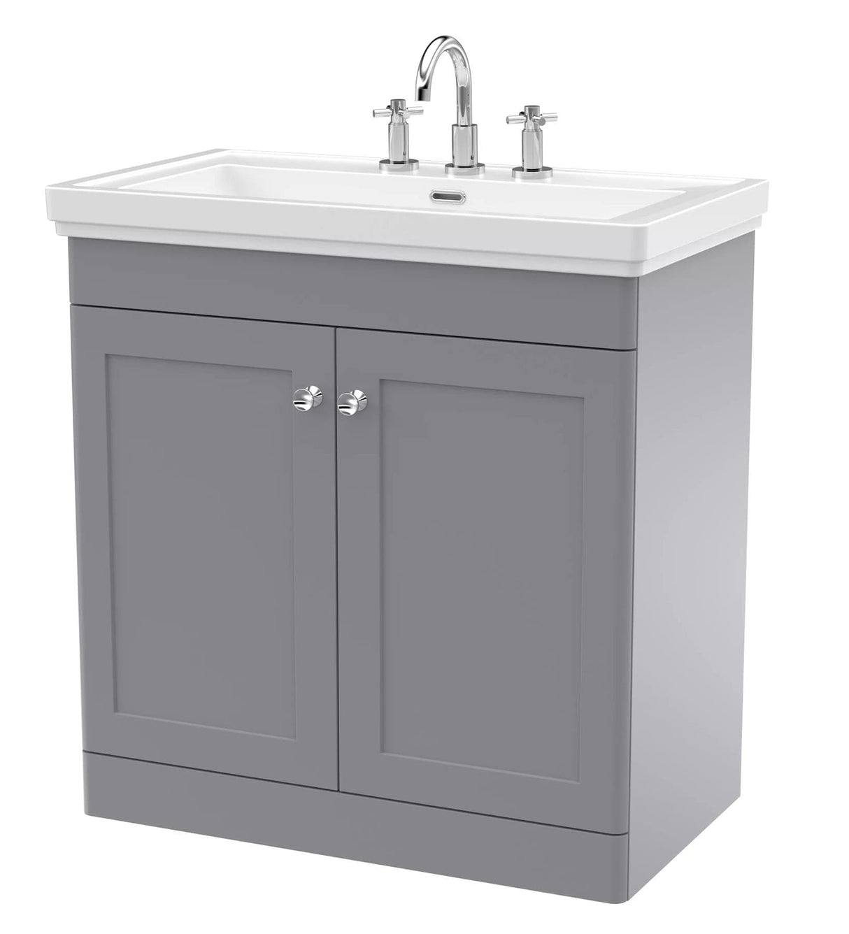 Aquarius Bathrooms Floor Standing Vanity Unit Aquarius Leighton 800mm Floor Standing Two Door Vanity Unit with Basin
