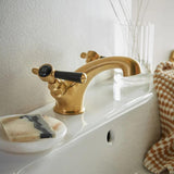 Vado Mono Basin Tap Brushed Brass/Black / No Booth & Co . Axbridge Lever Mono Basin Mixer Tap