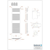 Eastbrook Ladder Rail Eastbrook Biava Vertical HV Straight Heated Towel Rail - 1118 x 450mm - Matt Anthracite