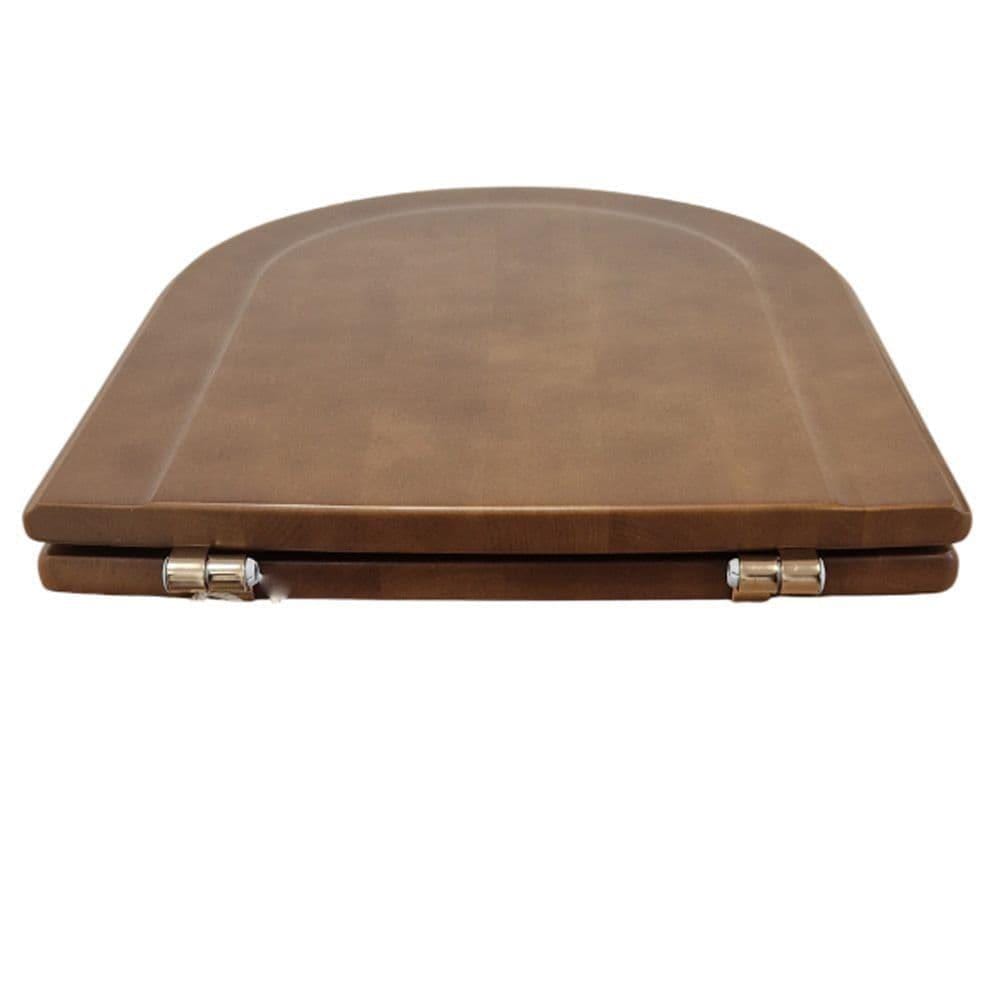 Villeroy & Boch Toilet Seat Villeroy & Boch Hommage Solid Birch Toilet Seat in Walnut with Brass Hinges