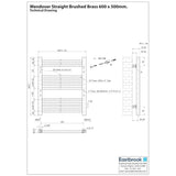 Eastbrook Wendover Straight Heated Towel Rail in Brushed Brass