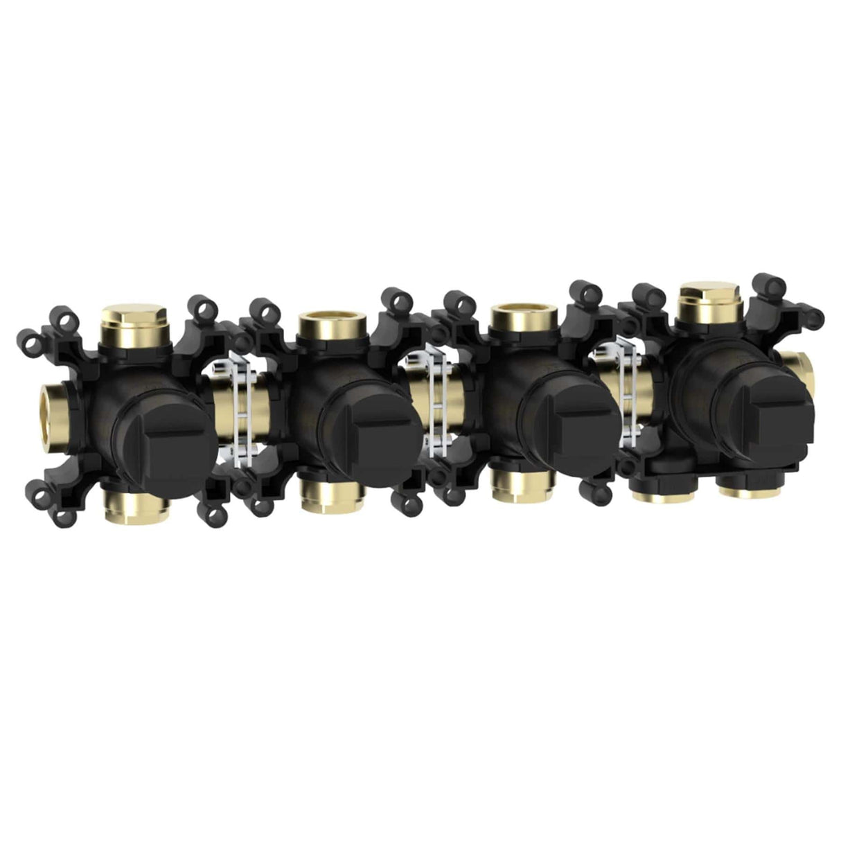 Roca Concealed Shower Set Roca T-Multi Switch Thermostatic Concealed Shower Valve with Rainshower Head, Shower Handset and  Overflow Bath Filler