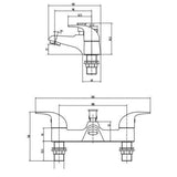 RAK Bath Mixer RAK Basic Modern Bath Filler Tap in Chrome