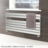 Eastbrook Designer Towel Rail 600 x 400 / Electric Only Eastbrook Staverton Tube on Tube Straight Vertical Heated Towel Rail in Chrome