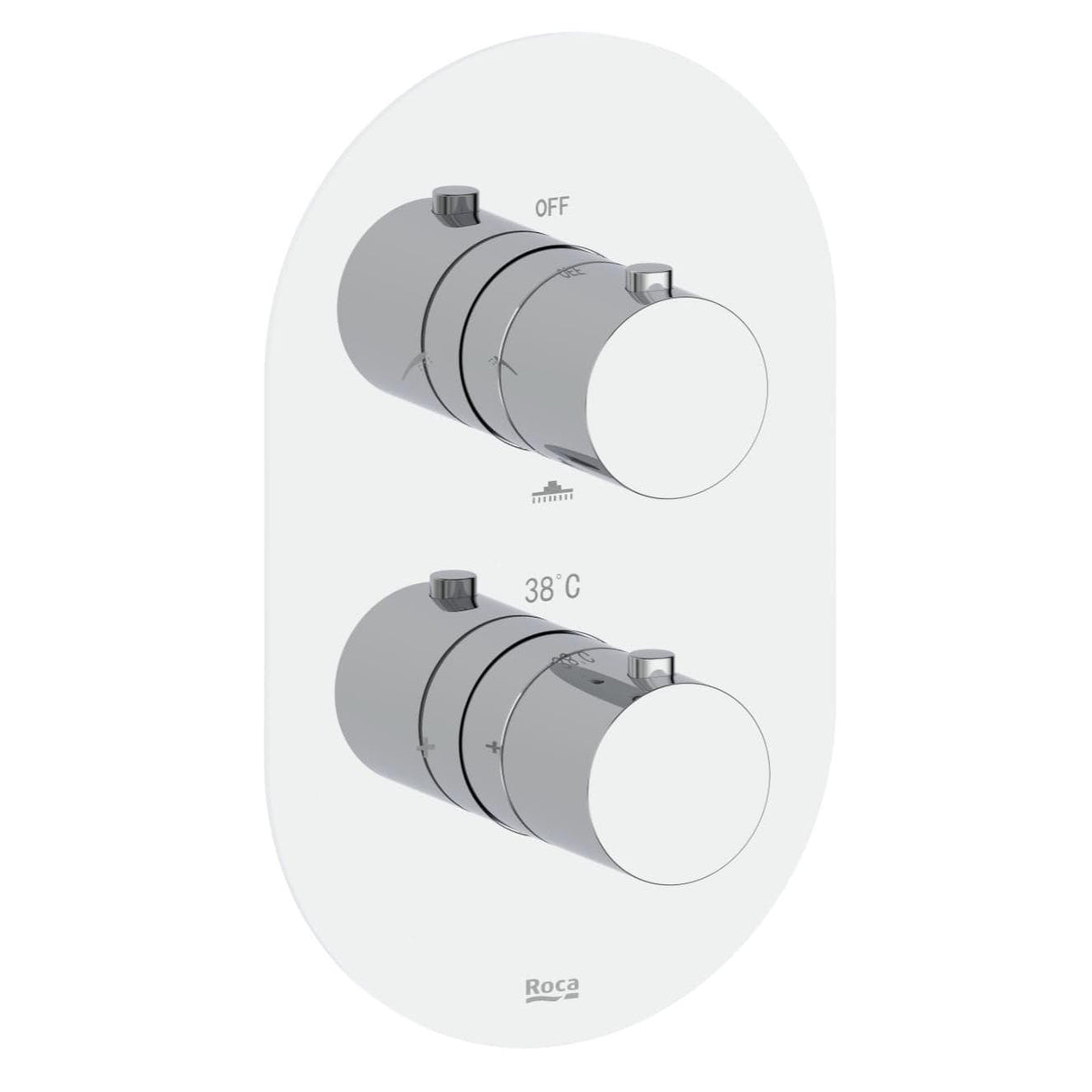 Roca Concealed Shower Valave Chrome Roca Splash-T 3 Outlet, 2 Handle Concealed Thermostatic Shower Valve