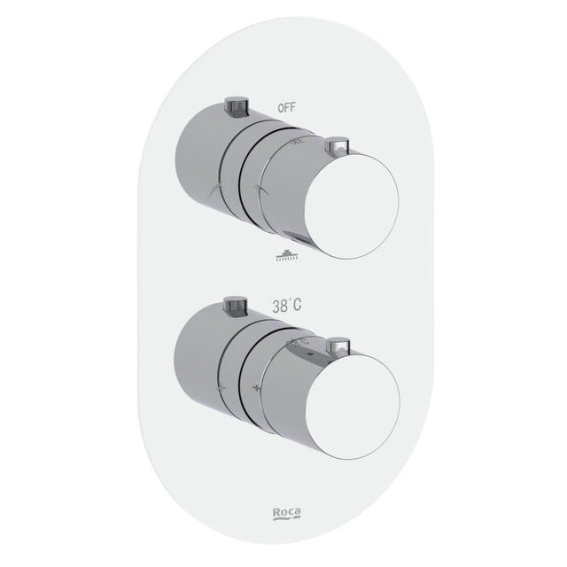 Roca Concealed Shower Valave Chrome Roca Splash-T 3 Outlet, 2 Handle Concealed Thermostatic Shower Valve