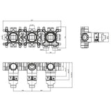 UK Bathroom Store Concealed Shower Set Crosswater Module Plus Push Shower Set 5 - 2 Outlet Valve with Tranquil Recessed Shower Head