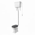 Aquarius Bathrooms High Level Toilet Black Wooden Aquarius Harewood Traditional High Level Toilet with Soft Close Seat