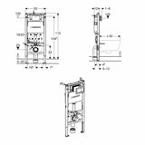 Geberit Concealed Cistern Geberit Duofix Alpha Wall Hung Cistern and Frame 1120mm
