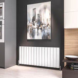 Eastbrook Panel Radiator 600 x 1420 / Electric Only Eastbrook Guardia Straight Horizontal Aluminium in Matt White