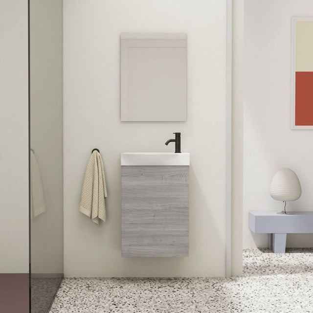 Roca Cloakroom Vanity Unit Sandy Grey Roca Bosco 450mm Wall Mounted Cloakroom Vanity Unit with Basin