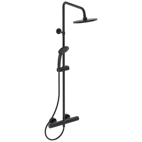 Ideal Standard Exposed Shower Set Ideal Standard Ceratherm T25 Exposed Thermostatic Shower Valve Set with Showerhead, Adjustable Riser and Handset in Black