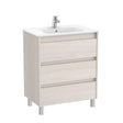 Roca Floor Standing Vanity Unit Nordic Ash Roca Tenet 700mm Floor Standing Three Drawer Vanity Unit with Basin