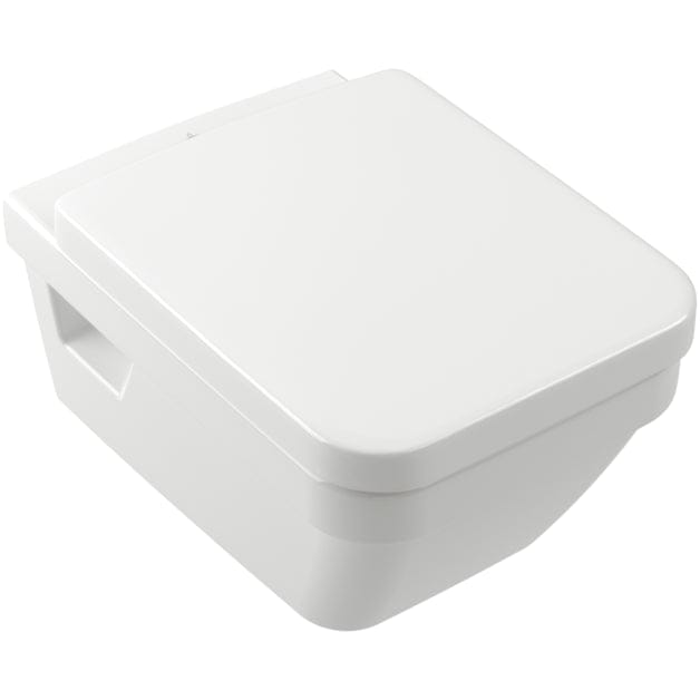 Villeroy & Boch Wall Hung Toilet Villeroy & Boch Architectura Square Wall Hung Rimless DirectFlush Toilet with Soft Close Seat
