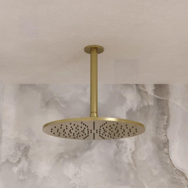Crosswater Fixed Shower Arm Stainless Brushed Brass Effect Crosswater 3ONE6 Ceiling Shower Arm