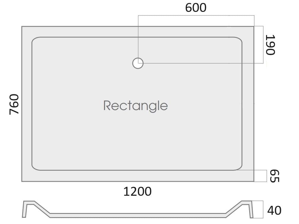 Aquarius Rectangle Shower Tray 1200 x 760mm Aquarius Vital Stone Resin Rectangular Shower Tray