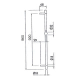 JTP Shower Riser Rail JTP Techno Riser Rail Set with Single Function Hand Shower and Hose