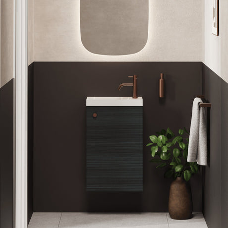Crosswater Cloakroom Vanity Unit Steelwood Crosswater Alo Single Door Wall Mounted 400mm Cloakroom Vanity Unit with Basin